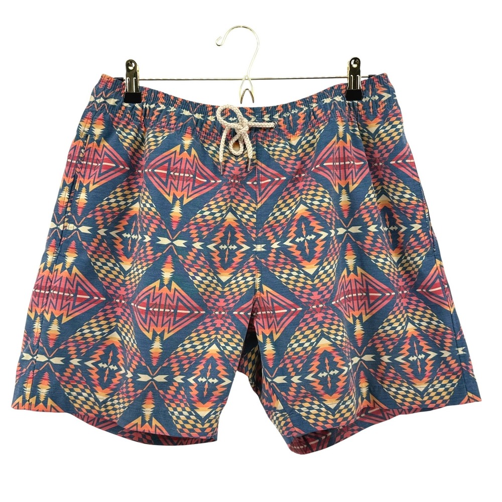 Faherty x Huckberry Classic Boardshort Mens L Geometric Southwestern Swim Trunks